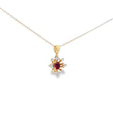綻放花漾頸鏈.鴿血紅紅寶石 - WILLS JEWELLERY