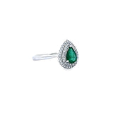 雙層圍鑽戒指 · 綠寶石 - WILLS JEWELLERY