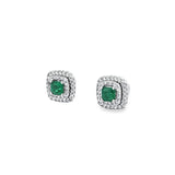 雙層圍鑽耳環 · 宮廷綠綠寶石 - WILLS JEWELLERY