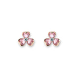 三葉草耳環.粉紅色藍寶石 - WILLS JEWELLERY