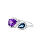 拼色戒指・紫晶及倫敦藍托帕石 - WILLS JEWELLERY