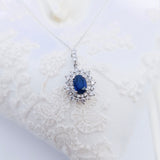 復古宮廷風頸鏈.墨藍色藍寶石 - WILLS JEWELLERY