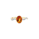 幾何扭身鑽石戒指 • 橙寶石 - WILLS JEWELLERY