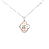 鏤空花朵吊墜.鑽石 - WILLS JEWELLERY