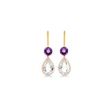 圍鑽耳環・綠色紫晶及紫晶 - WILLS JEWELLERY