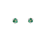 小花耳環・綠寶石 - WILLS JEWELLERY