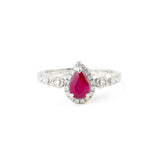 水滴戒指.鴿血紅紅寶石 - WILLS JEWELLERY