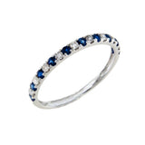 華麗密釘藍寶石與鑽石戒指 - WILLS JEWELLERY
