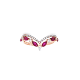 V型戒指・紅寶石 - WILLS JEWELLERY