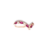 V型戒指・紅寶石 - WILLS JEWELLERY