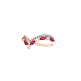 V型戒指・紅寶石 - WILLS JEWELLERY