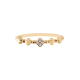 18K玫瑰金小幸運四葉草鑽石線戒 - WILLS JEWELLERY