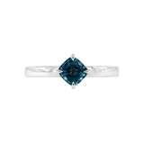 18K白金枕形藍色尖晶石戒指 - WILLS JEWELLERY
