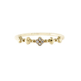 18K黃金小幸運四葉草鑽石線戒 - WILLS JEWELLERY