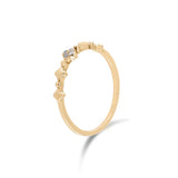 18K玫瑰金小幸運四葉草鑽石線戒 - WILLS JEWELLERY