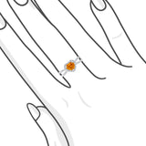 18K白金心形芬達寶石圍鑽戒指 - WILLS JEWELLERY