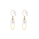 日本製・Akoya正圓珍珠垂吊圈圈星球耳環 - WILLS JEWELLERY