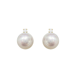 日本Akoya珍珠公主款鑽石耳環 (花珠等級)(8.4mm) - WILLS JEWELLERY