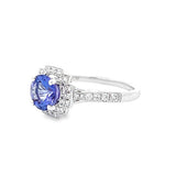 Art Deco · 圓形坦桑石圍石鑽石戒指 - WILLS JEWELLERY