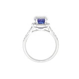 Art Deco · 圓形坦桑石圍石鑽石戒指 - WILLS JEWELLERY