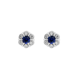 Blossom・藍寶石鑽石耳環 - WILLS JEWELLERY