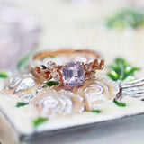 Blossom・祖母綠形粉寶石鑽石戒指 - WILLS JEWELLERY