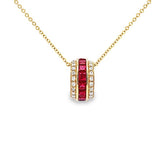 Circle Circle · 公主方紅寶石鑽石雙行光環項鏈 - WILLS JEWELLERY