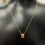 Circle Circle · 公主方紅寶石鑽石雙行光環項鏈 - WILLS JEWELLERY