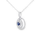 Circle Circle · 圓形藍寶石三圈圍鑽動感吊墜 - WILLS JEWELLERY