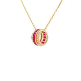 Circle Circle · 公主方紅寶石鑽石雙行光環項鏈 - WILLS JEWELLERY