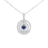 Circle Circle · 圓形藍寶石三圈圍鑽動感吊墜 - WILLS JEWELLERY