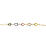 《Dreamy》復古彩虹寶石鑽石手鏈 - WILLS JEWELLERY