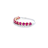 《Dreamy》紅寶石鑽石雙行線戒指 - WILLS JEWELLERY