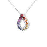 《Dreamy》彩虹色調藍寶石小水滴吊墜 - WILLS JEWELLERY
