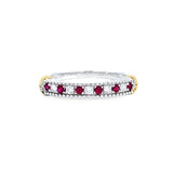 《Dreamy》紅白相間紅寶石鑽石珠邊戒指 - WILLS JEWELLERY