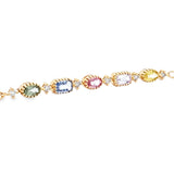 《Dreamy》復古彩虹寶石鑽石手鏈 - WILLS JEWELLERY