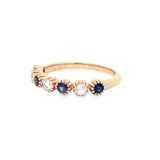《Dreamy》華麗包邊密釘藍寶石白寶戒指 - WILLS JEWELLERY
