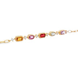 《Dreamy》復古彩虹寶石鑽石手鏈 - WILLS JEWELLERY
