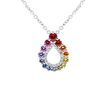 《Dreamy》彩虹色調藍寶石小水滴吊墜 - WILLS JEWELLERY