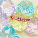 《Dreamy》彩虹色調藍寶石雙行戒指 - WILLS JEWELLERY