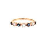 《Dreamy》華麗包邊密釘藍寶石白寶戒指 - WILLS JEWELLERY