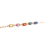 《Dreamy》復古彩虹寶石鑽石手鏈 - WILLS JEWELLERY