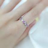 《Dreamy》粉白相間粉寶鑽石波浪戒指 - WILLS JEWELLERY