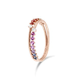 《Dreamy》彩虹色調藍寶石雙行戒指 - WILLS JEWELLERY