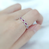 《Dreamy》馬眼形紅寶石鑽石戒指 - WILLS JEWELLERY