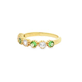 《Dreamy》華麗包邊密釘沙佛萊寶石白寶戒指 - WILLS JEWELLERY