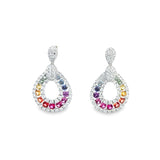 《Dreamy》彩虹寶石鑽石垂吊耳環 - WILLS JEWELLERY