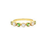 《Dreamy》華麗包邊密釘沙佛萊寶石白寶戒指 - WILLS JEWELLERY