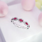 《Dreamy》馬眼形紅寶石鑽石戒指 - WILLS JEWELLERY