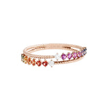 《Dreamy》彩虹色調藍寶石雙行戒指 - WILLS JEWELLERY